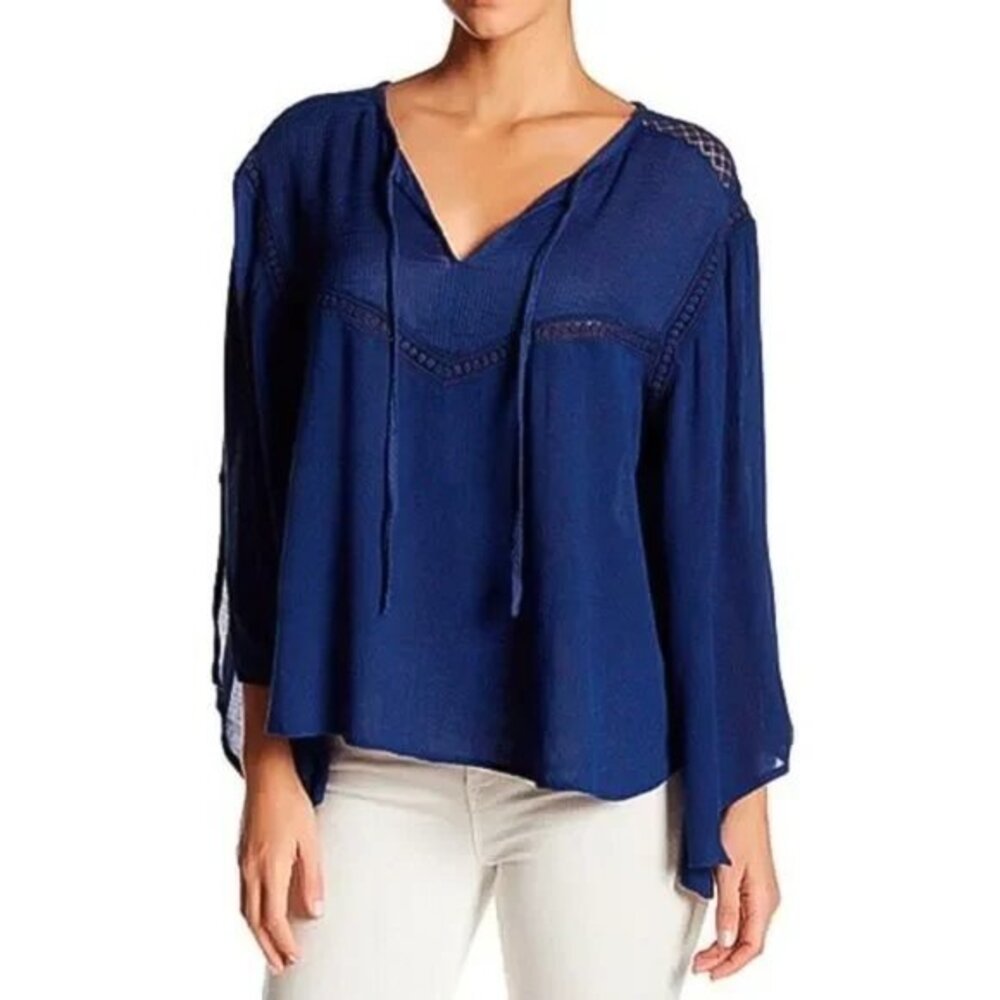 Volcom Peaceazy Blue Blouse Women's Size M